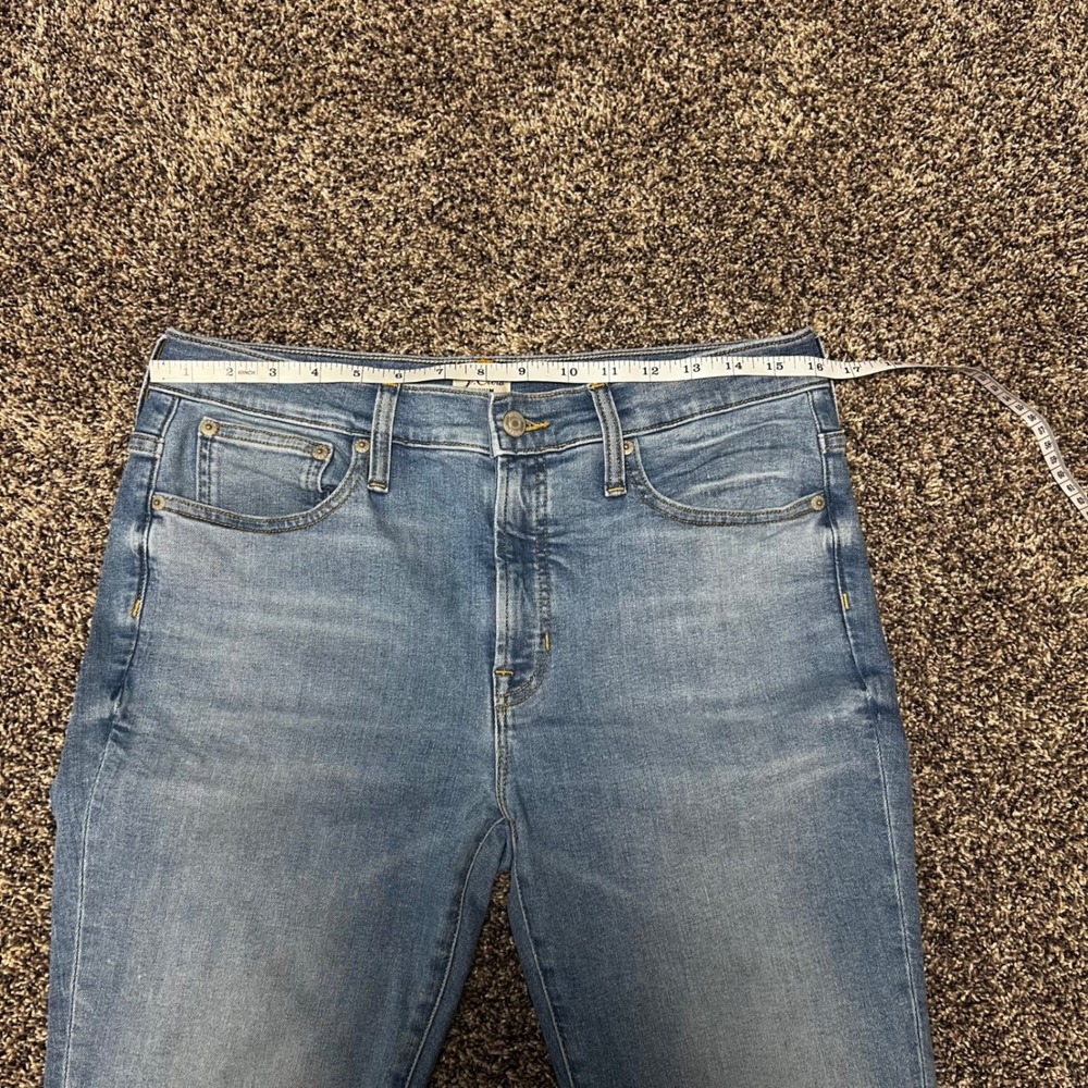 J.Crew 9" Toothpick High Rise Skinny Jeans Medium Wash Raw Hem Size 30 - Picture 10 of 10